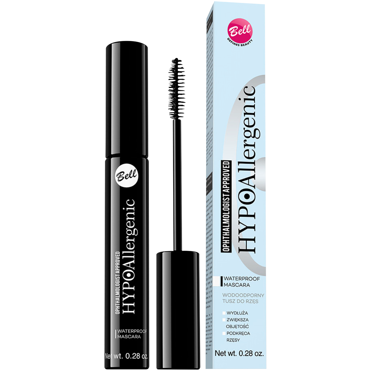 Bell HYPOAllergenic wodoodporny tusz do rzęs, 8 g