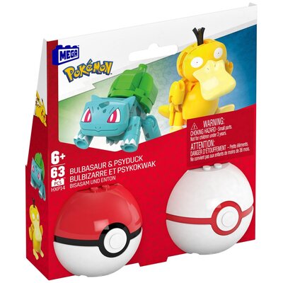 Klocki plastikowe MEGA Pokémon Bulbasaur i Psyduck HXP14