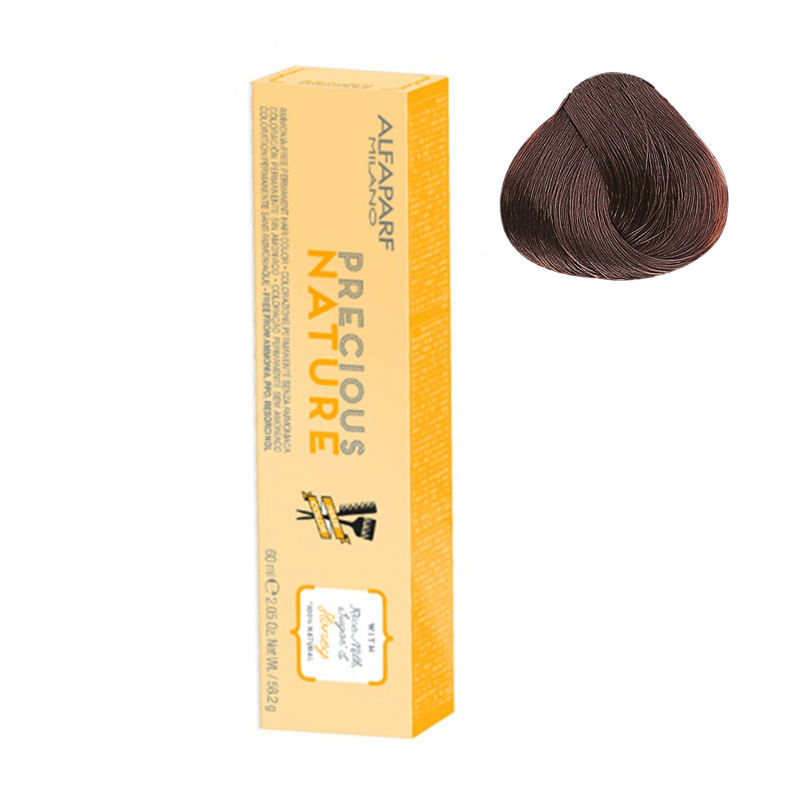 Alfaparf Precious Nature naturalna farba do włosów bez amoniaku 7.35 średni złocisto mahoniowy blond, 60 ml