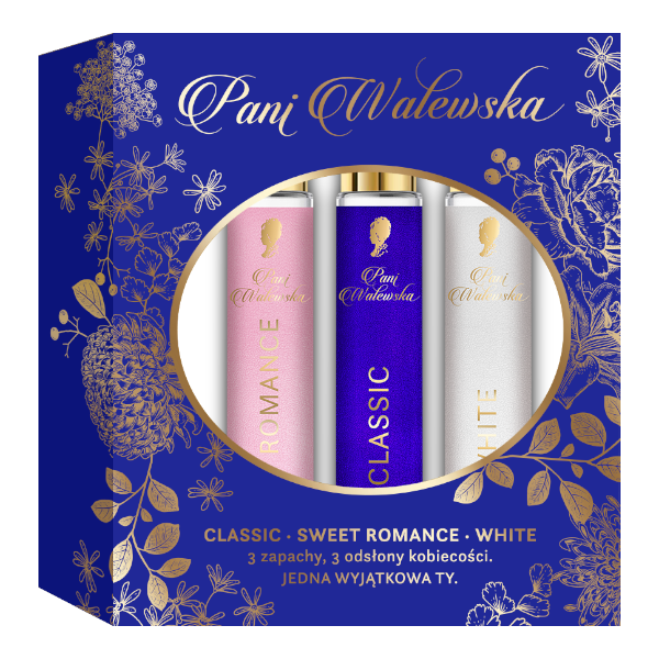 Pani Walewska zestaw: perfumy Classic, 15 ml +  perfumy Sweet Romance, 15 ml + perfumy White, 15 ml