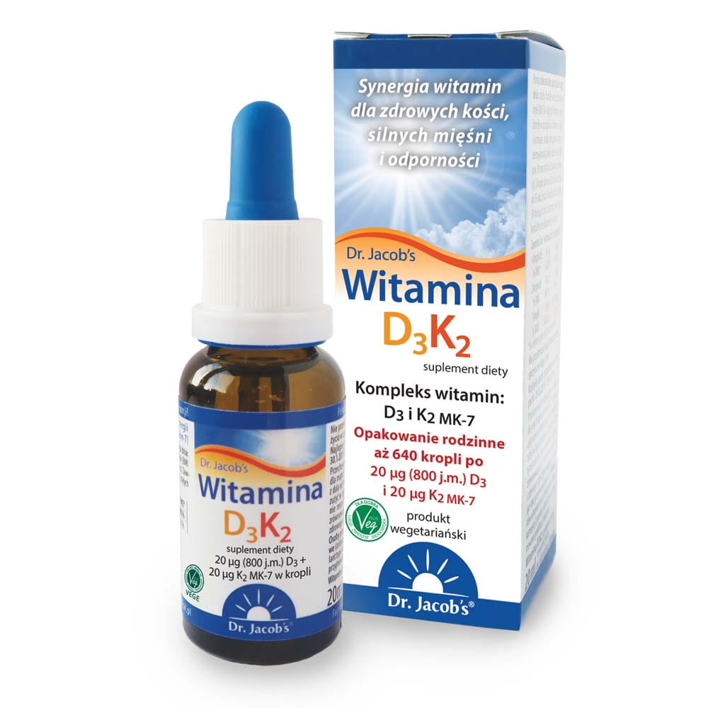 Dr Jacobs Witamina D3K2 suplement diety w kroplach, 20 ml