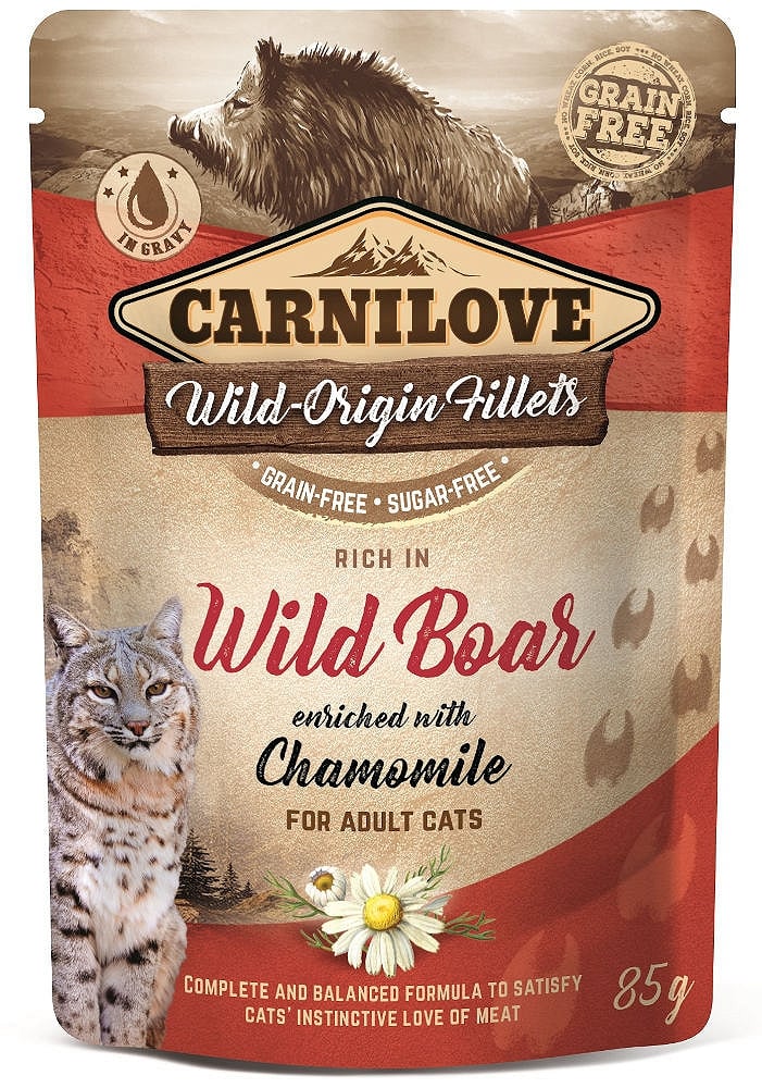 CARNILOVE Cat Pouch Wild Boar &amp; Chamomile 85g dzik i rumianek