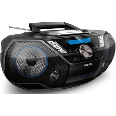 Radioodtwarzacz/Bombox PHILIPS AZB798BT Czarny, Odtw. CD, CD-R, CD-RW, BT, Wejście USB, Tuner FM/DAB+, Zasilanie Bateryjne