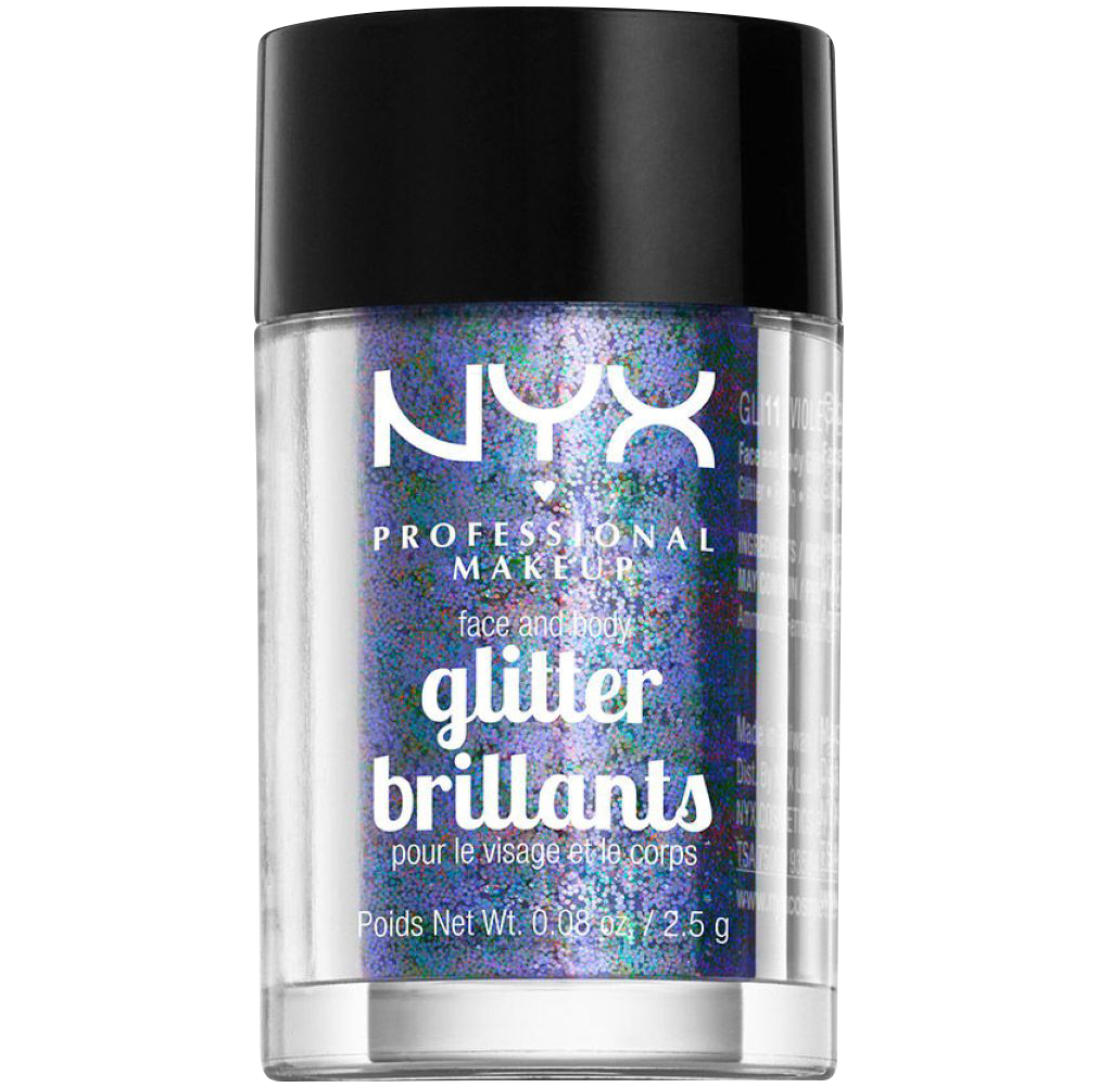 NYX Professional Makeup Face And Body Glitter brokat do twarzy i ciała violet, 2,5 g