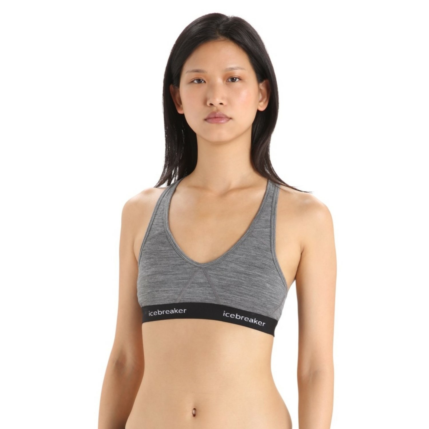 Damski stanik sportowy Icebreaker Sprite Racerback Bra gritstone heather - S