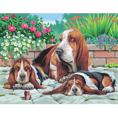 Malowanie po numerach SEQUIN ART Senior Psy Bassety 0044