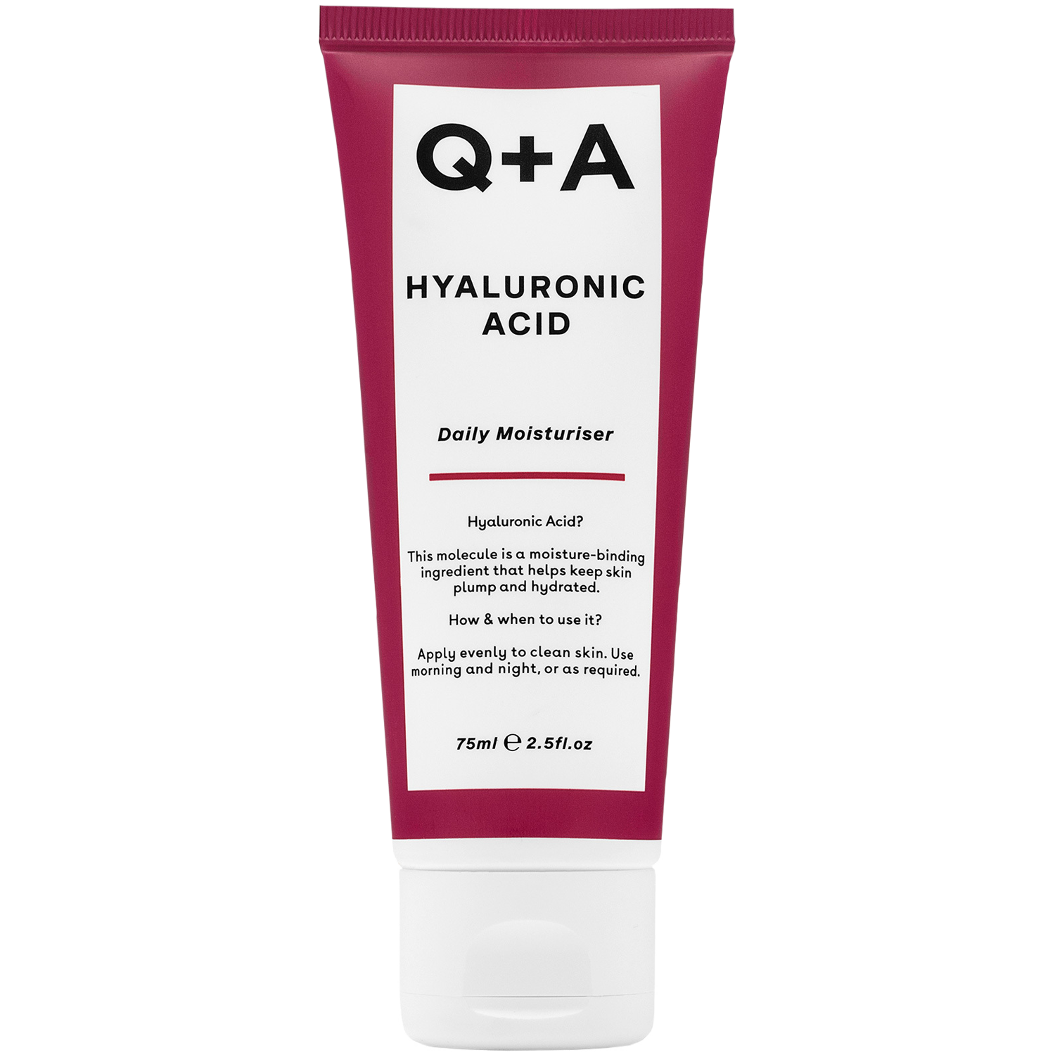 Q+A Hyaluronic Acid nawilżający krem do twarzy z kwasem hialuronowym, 75 ml