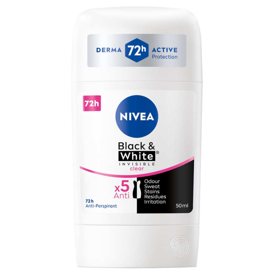 Nivea Black&White Clear antyperspirant w sztyfcie, 50 ml 