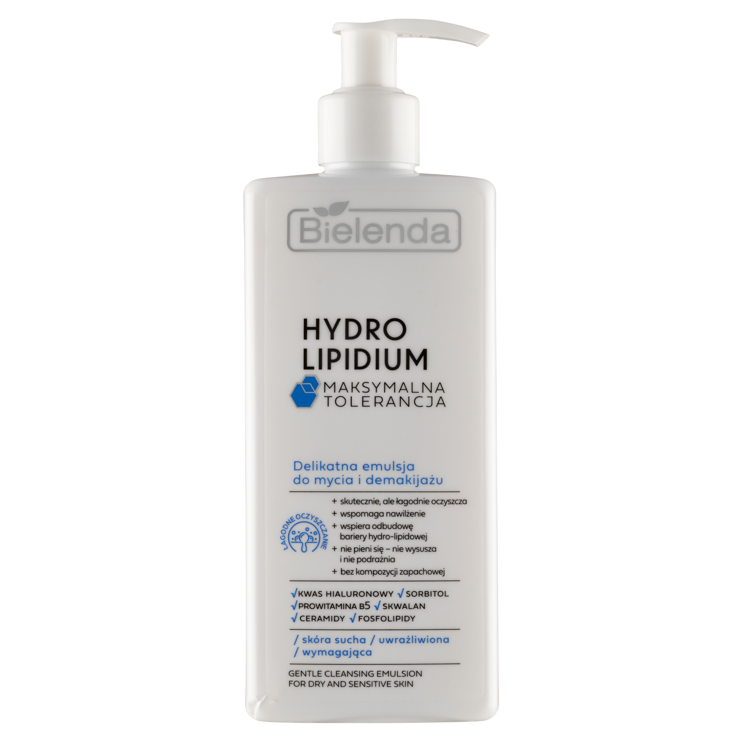 Bielenda Hydro Lipidium delikatna emulsja do mycia twarzy i demakijażu, 300 ml