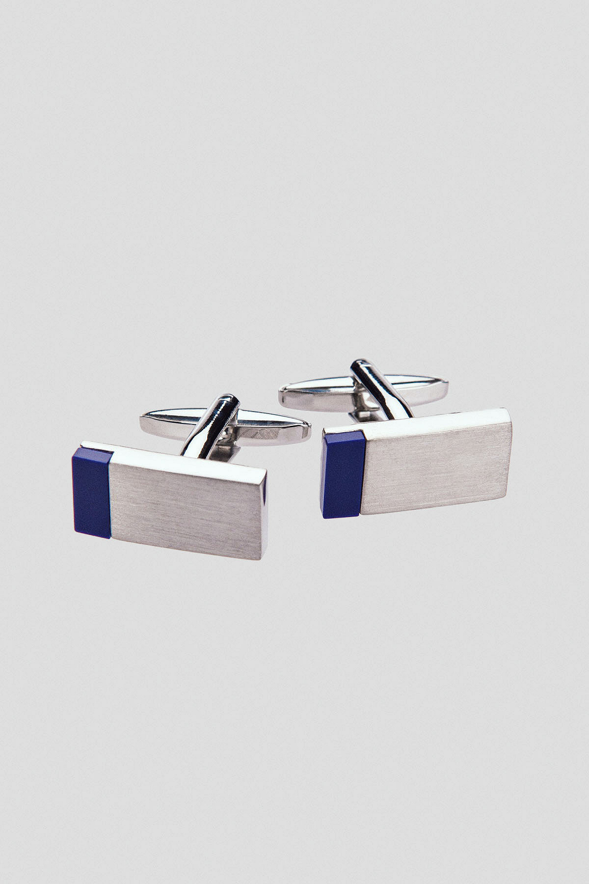 Lancerto Spinki Srebrno-Granatowe