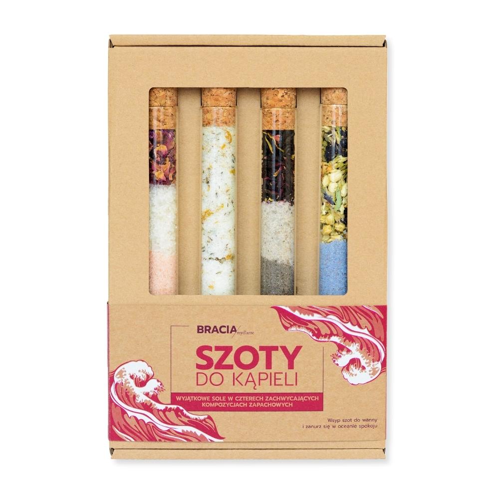 Bracia Mydlarze zestaw prezentowy: szoty do kąpieli, 4x70 ml