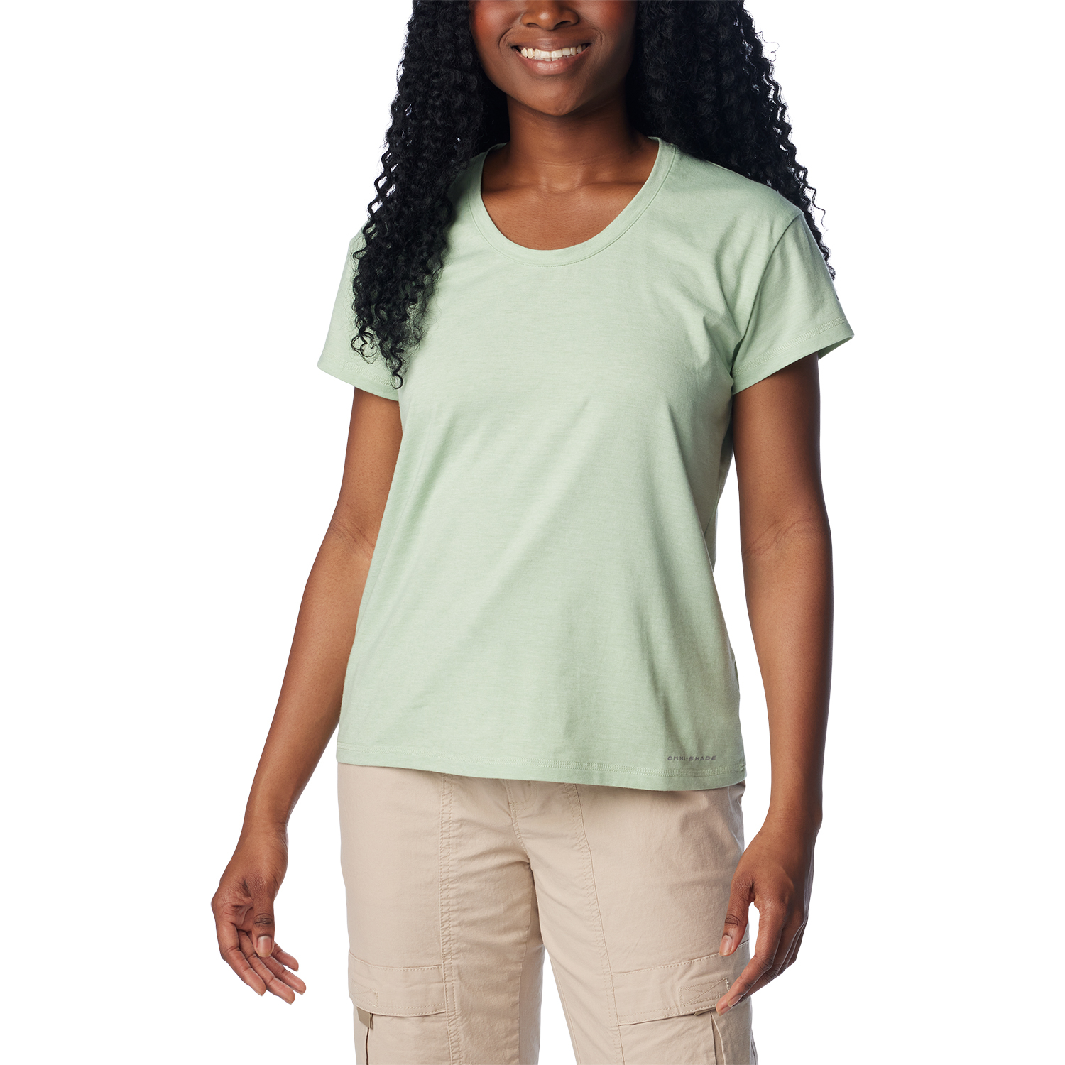 Koszulka damska Columbia Sun Trek Short Sleeve Tee sage leaf heather - S
