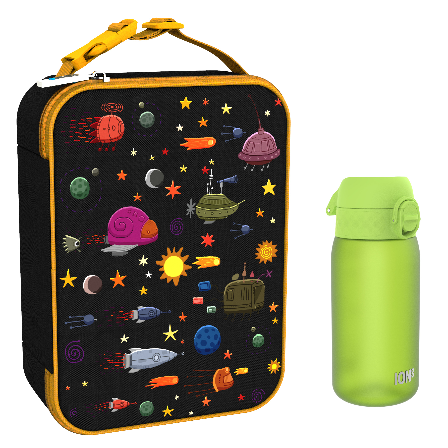Ion8 zestaw: lunchbag Planety, 1 szt. + bidon na wodę, poj. 0,4 l, 1 szt.