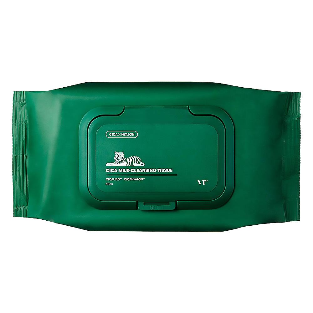 VT Cosmetics Cica mild nawilżające chusteczki oczyszczające do twarzy, 50 szt./1 opak.