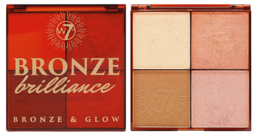 W7 Bronze Brillance paleta do makijażu twarzy Light/Medium, 14 g