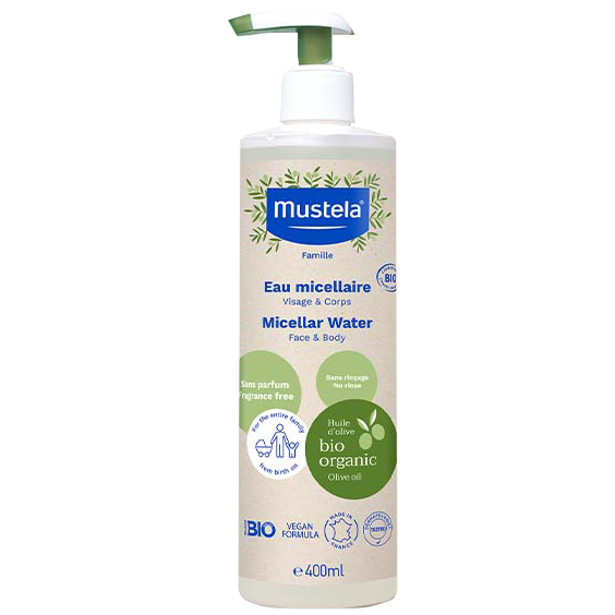 Mustela Bio woda micelarna do mycia dla dzieci, 400 ml