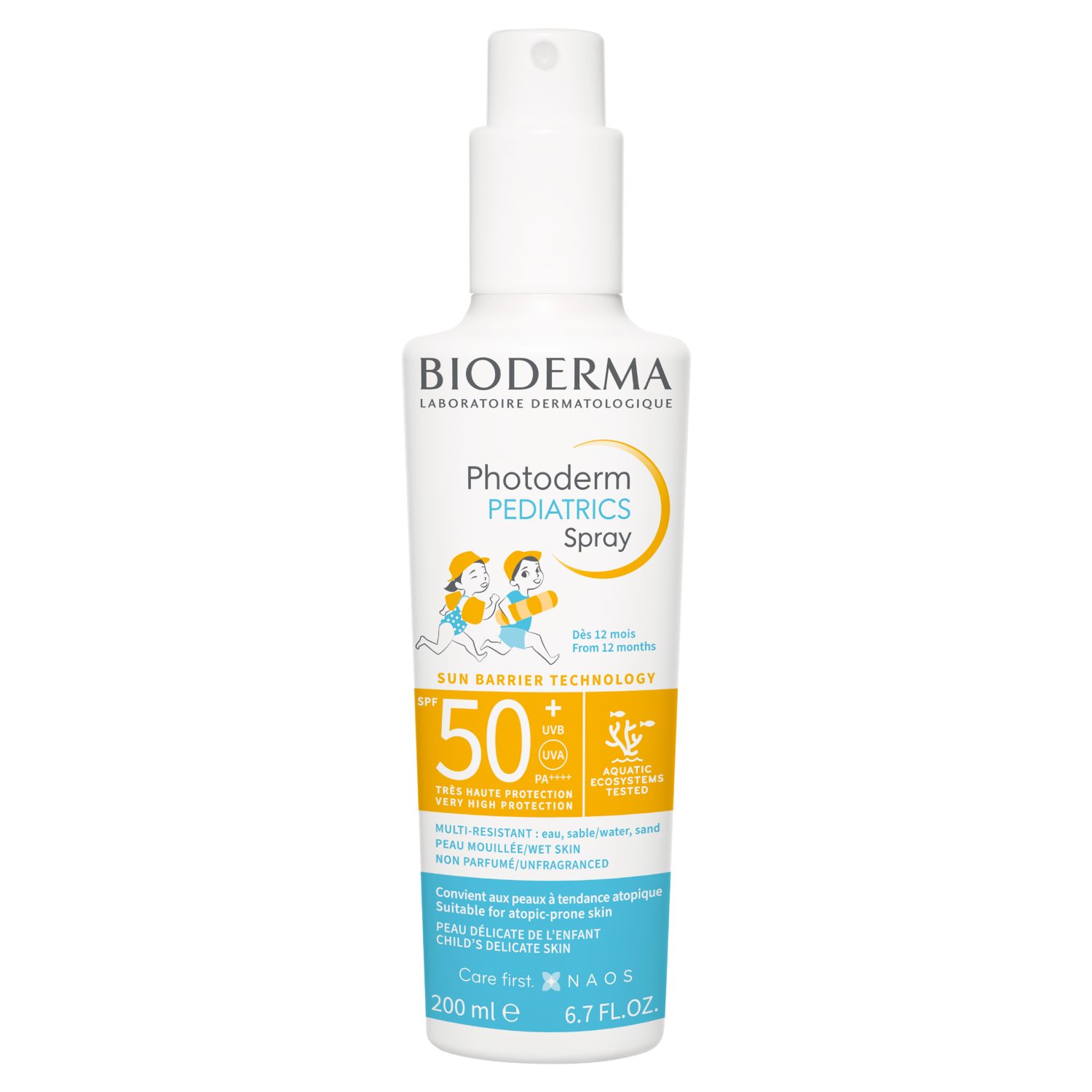 Bioderma Photoderm Pediatrics Spray ochronny spray z filtrem SPF50 dla dzieci, 200 ml
