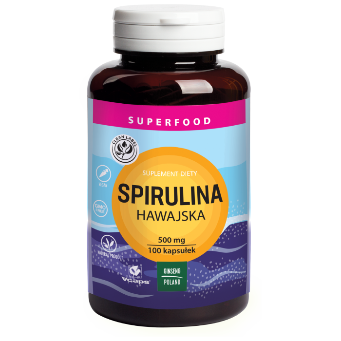 Ginseng suplement diety spirulina hawajska 500mg, 100 kaps./1 opak.