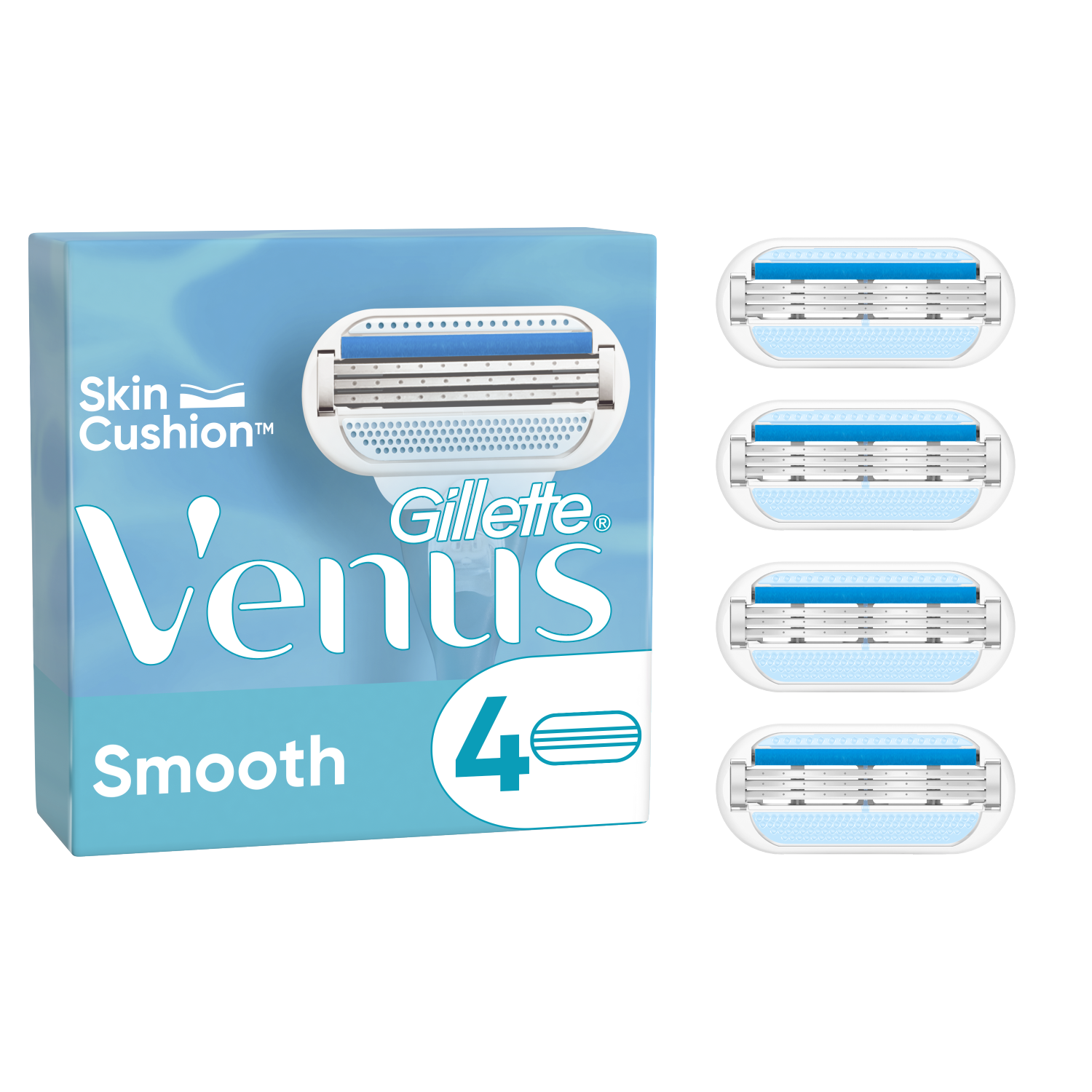Gillette Venus Smooth wkłady do maszynki damskie, 4 szt./1 opak.