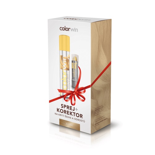 Colorwin Retouch zestaw: spray do retuszowania odrostów, 75 ml + korektor do włosów Blond, 4.6 g