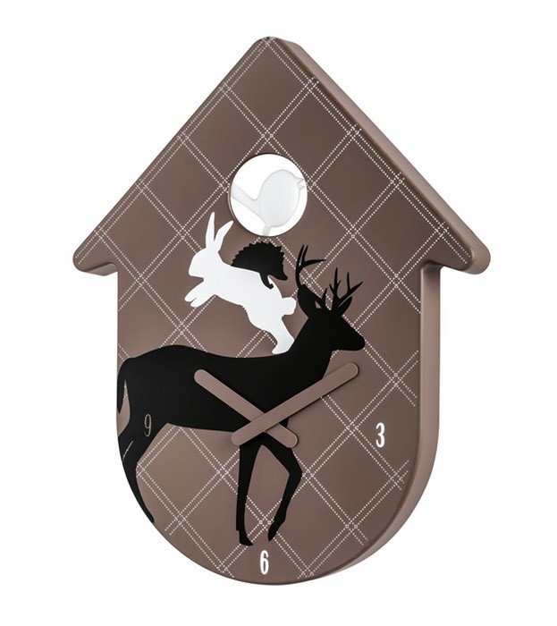 Koziol - Zegar ścienny Toc Toc Brązowy