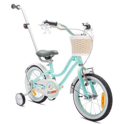 Rower dziecięcy SUN BABY Heart Bike 14 cali dla dziewczynki Miętowy