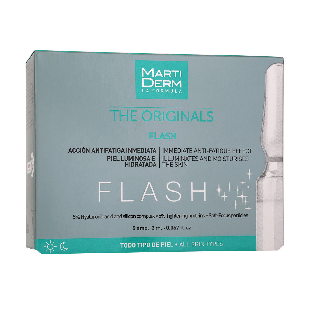MartiDerm The Originals Flash serum serum do twarzy rozświetlające z natychmiastowym efektem przeciw-zmęczeniowym w ampułkach, 5x2 ml