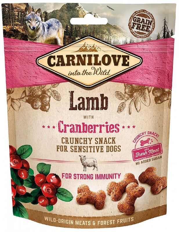 CARNILOVE Crunchy snacks chrupiące przysmaki z jagnięciną i żurawiną 200 g