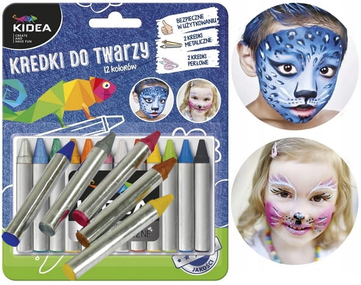 KIDEA kredki do malowania twarzy 12 kolorów