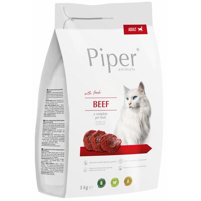 Karma dla kota PIPER Animals z wołowiną 3 kg