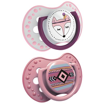 Smoczek LOVI Indian Summer 22/856 3-6 m Różowy (2 sztuki)