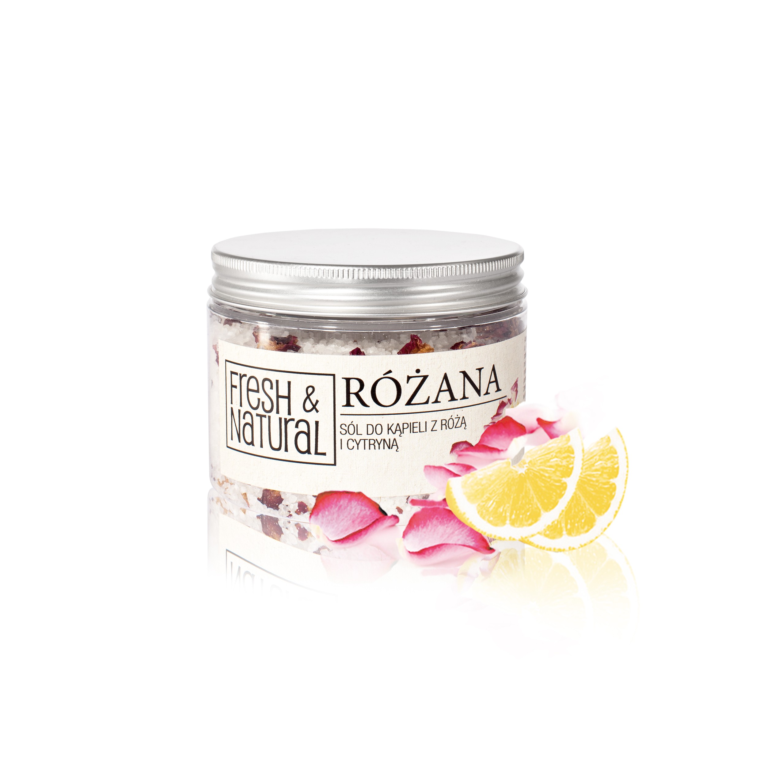 Fresh & Natural sól do kąpieli różana, 500 g