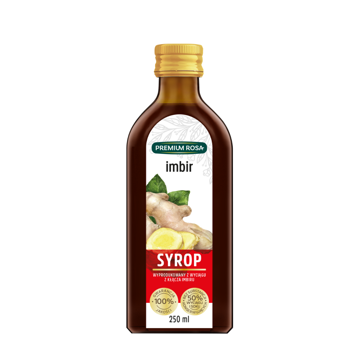 Premium Rosa syrop z imbiru,  250 ml