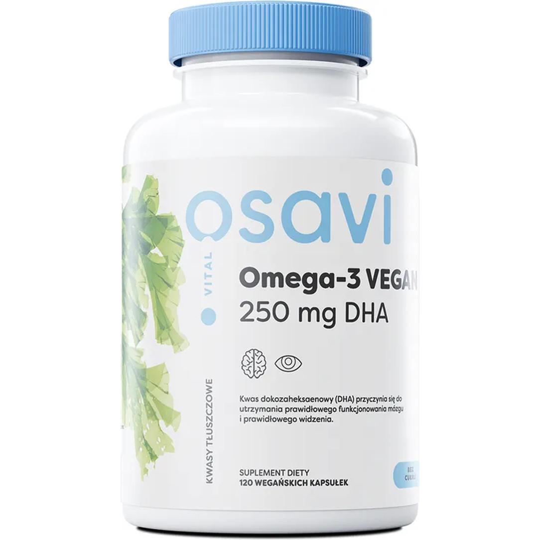 Osavi Omega-3 suplement diety, wegańskie, 250mg DHA, 120 kaps./1 opak.
