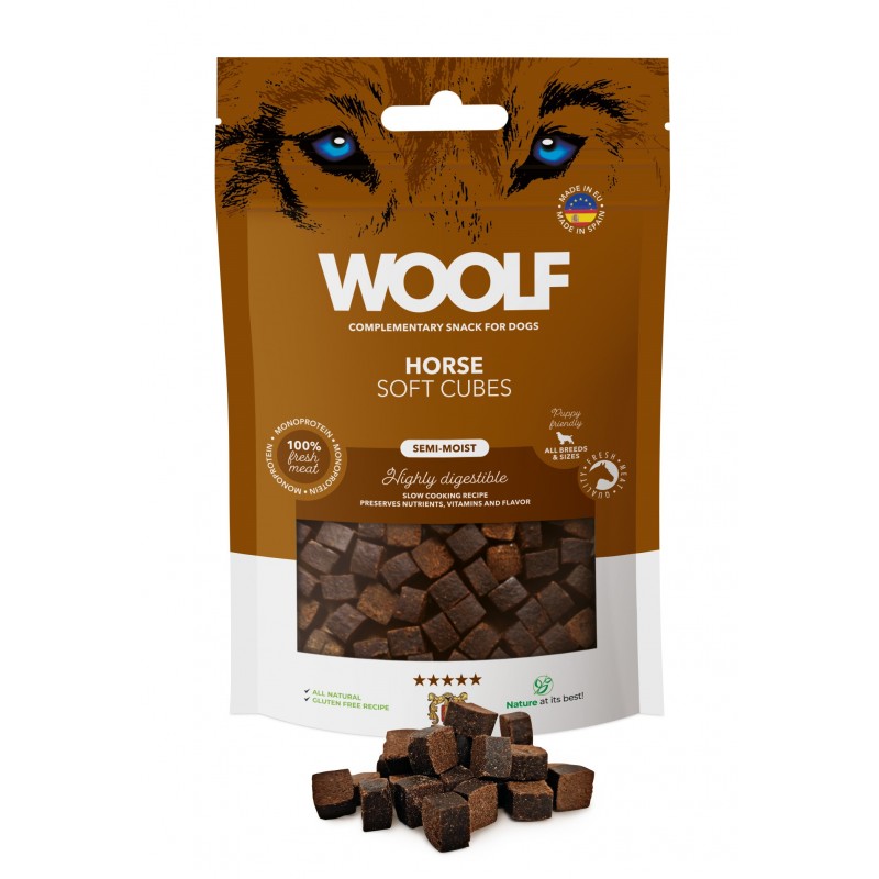 WOOLF Soft Cubes Horse Monoprotein 100g miękkie kostki z koniny
