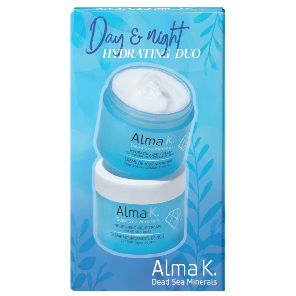 Alma K. zestaw: nawilżający krem do twarzy na dzień, 50 ml + odżywczy krem do twarzy na noc, 50 ml