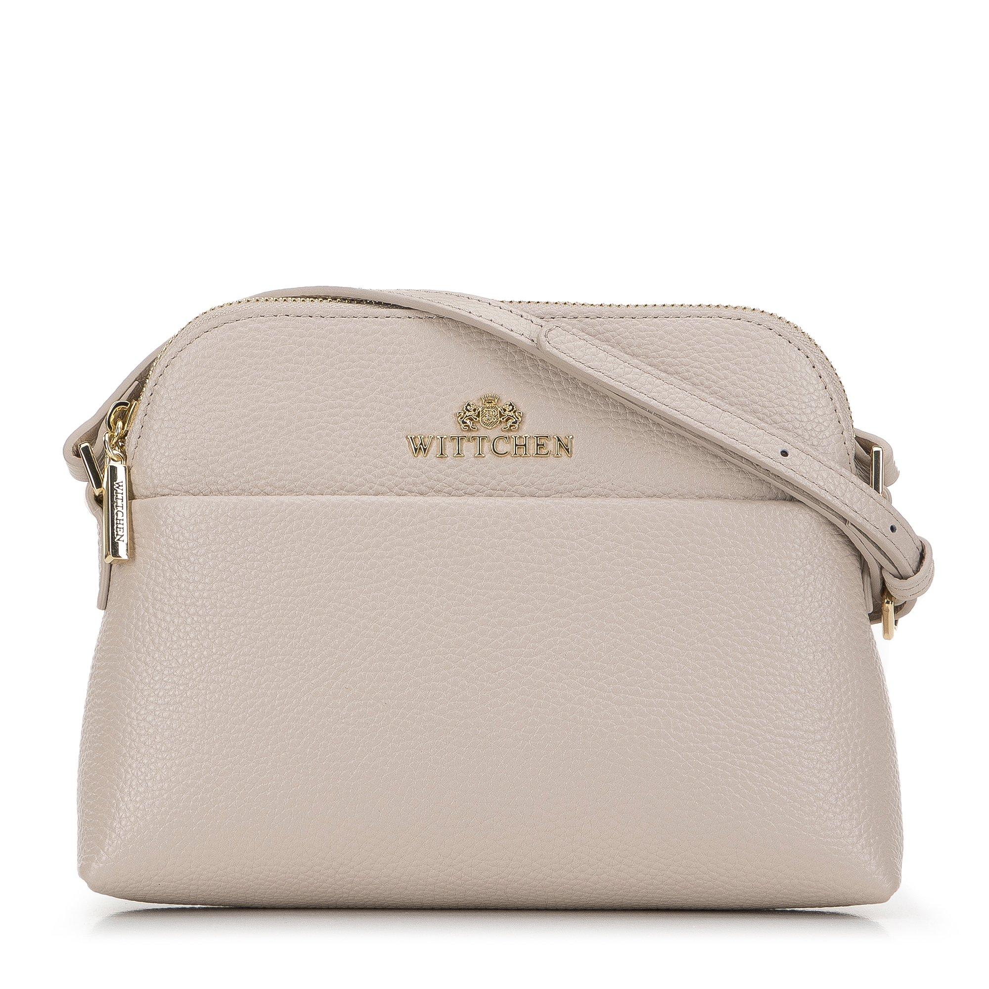 Minitorebka skórzana trapezowa beżowa