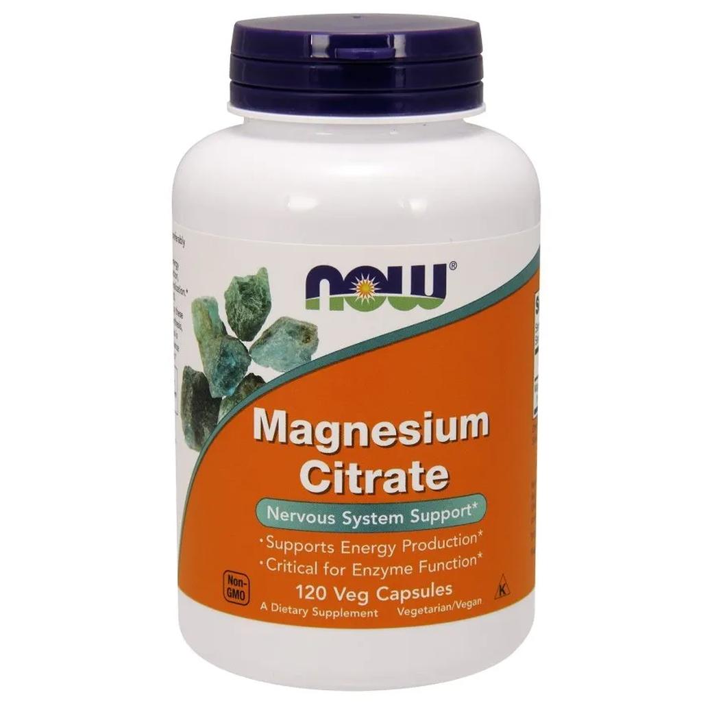 Now Foods Magnesium Citrate suplement diety cytrynian magnezu, 400mg, 120 kaps./1 opak.
