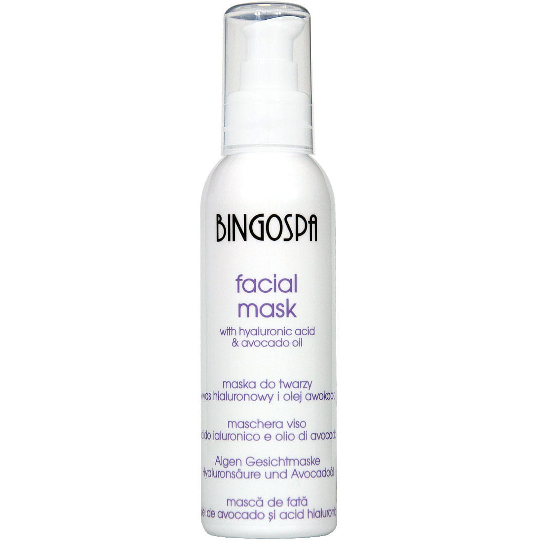 Bingospa maska do twarzy z kwasem hialuronowym i olejem awokado, 150 g
