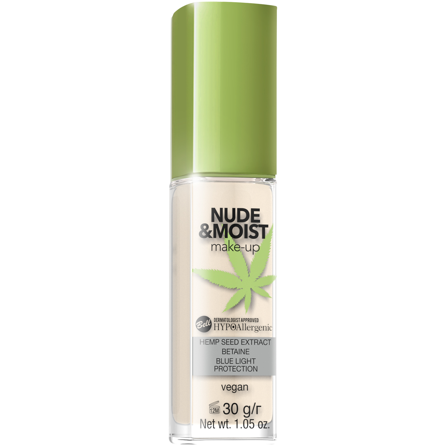 Bell HYPOAllergenic Nude & Moist nawilżająco-odżywczy podkład do twarzy 01, 30 g