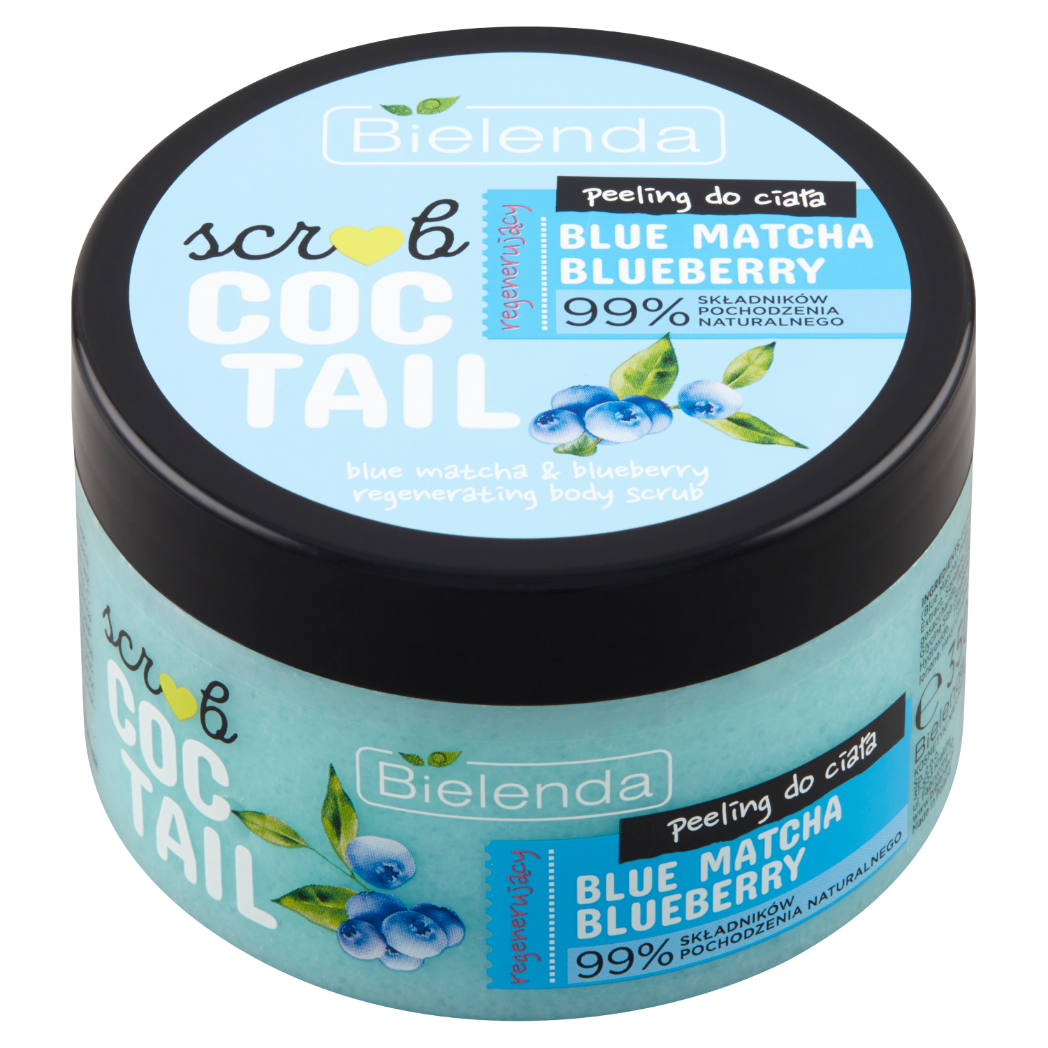 Bielenda Coctail Scrub regenerujący peeling do ciała blue matcha i blueberry, 350 g