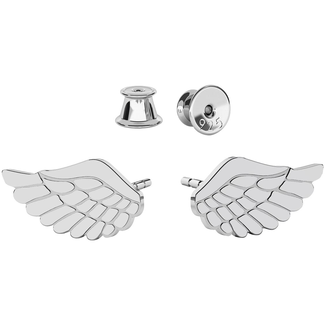 Giorre Skrzydła kolczyki ze srebra próby 925, 1 para