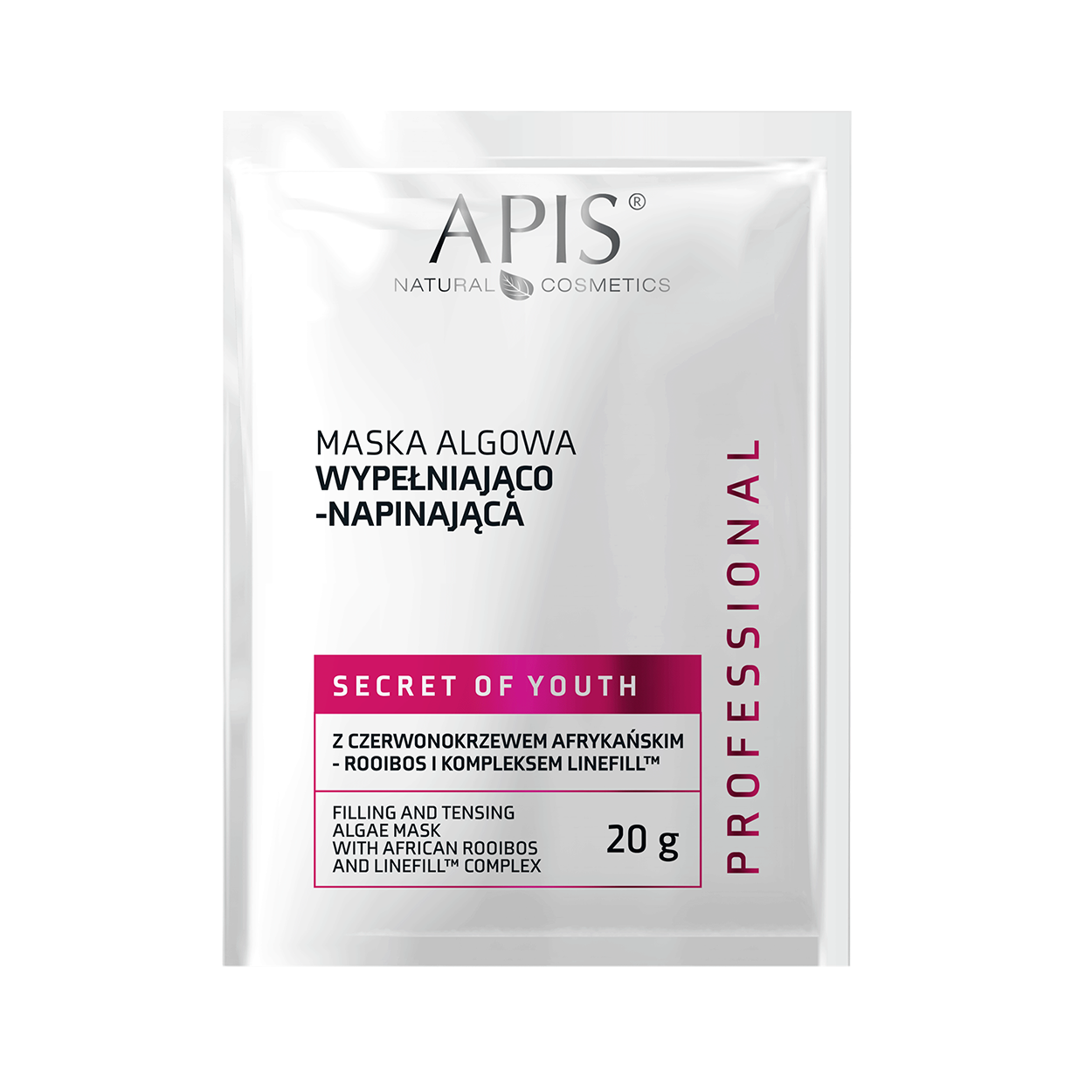 Apis Secret Of Youth algowa maska wypełniająco-napinająca do twarzy, 20 ml