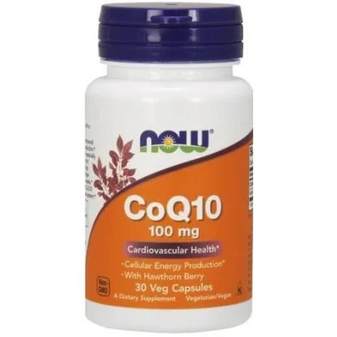 Now Foods suplement diety koenzym Q10 + Jagoda Głogowa, 100mg, 30 kaps./1 opak.