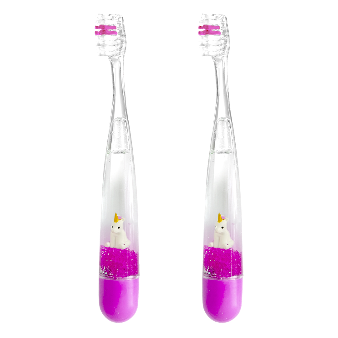 Dr Scott Unicorn/Dino/Monkey zestaw: szczoteczka do zębów różowa, 2 szt.