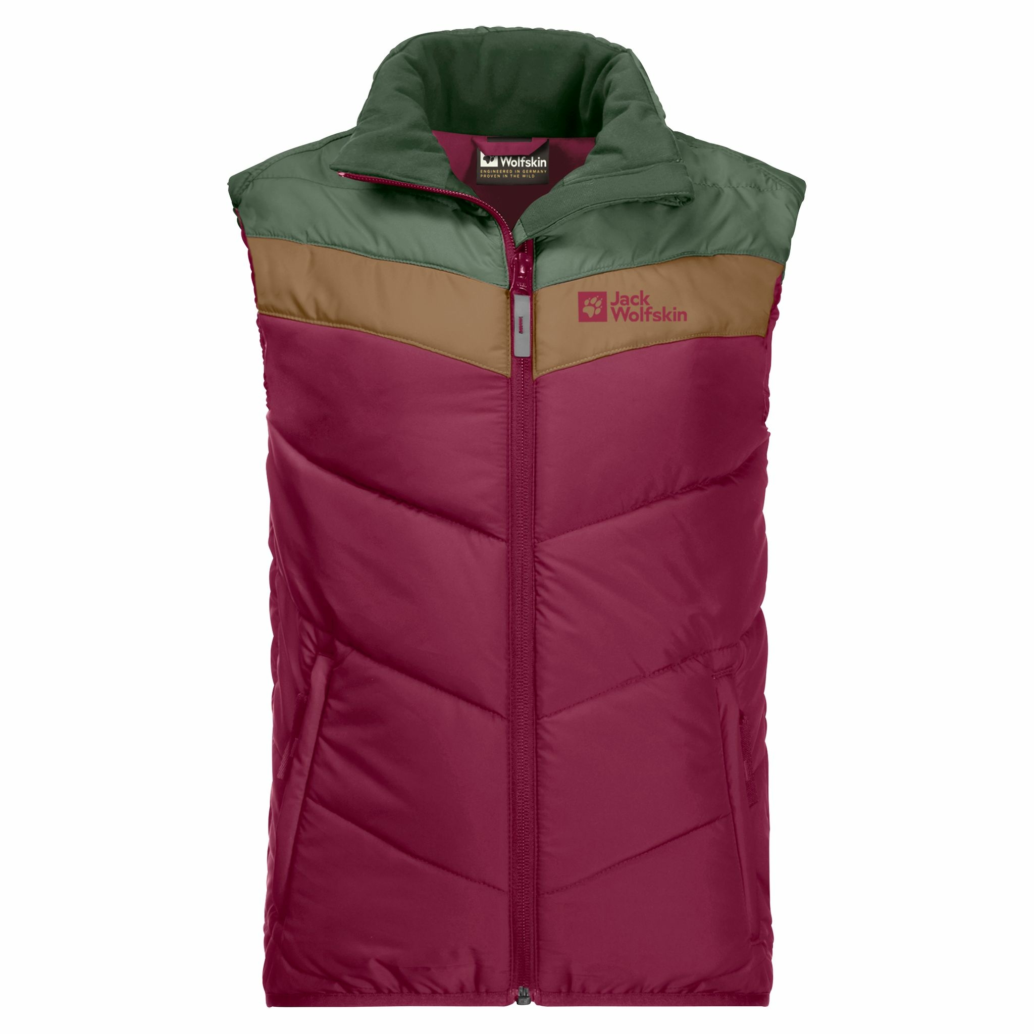 Kamizelka dziecięca Jack Wolfskin THREE HILLS VEST KIDS dark ruby - 92
