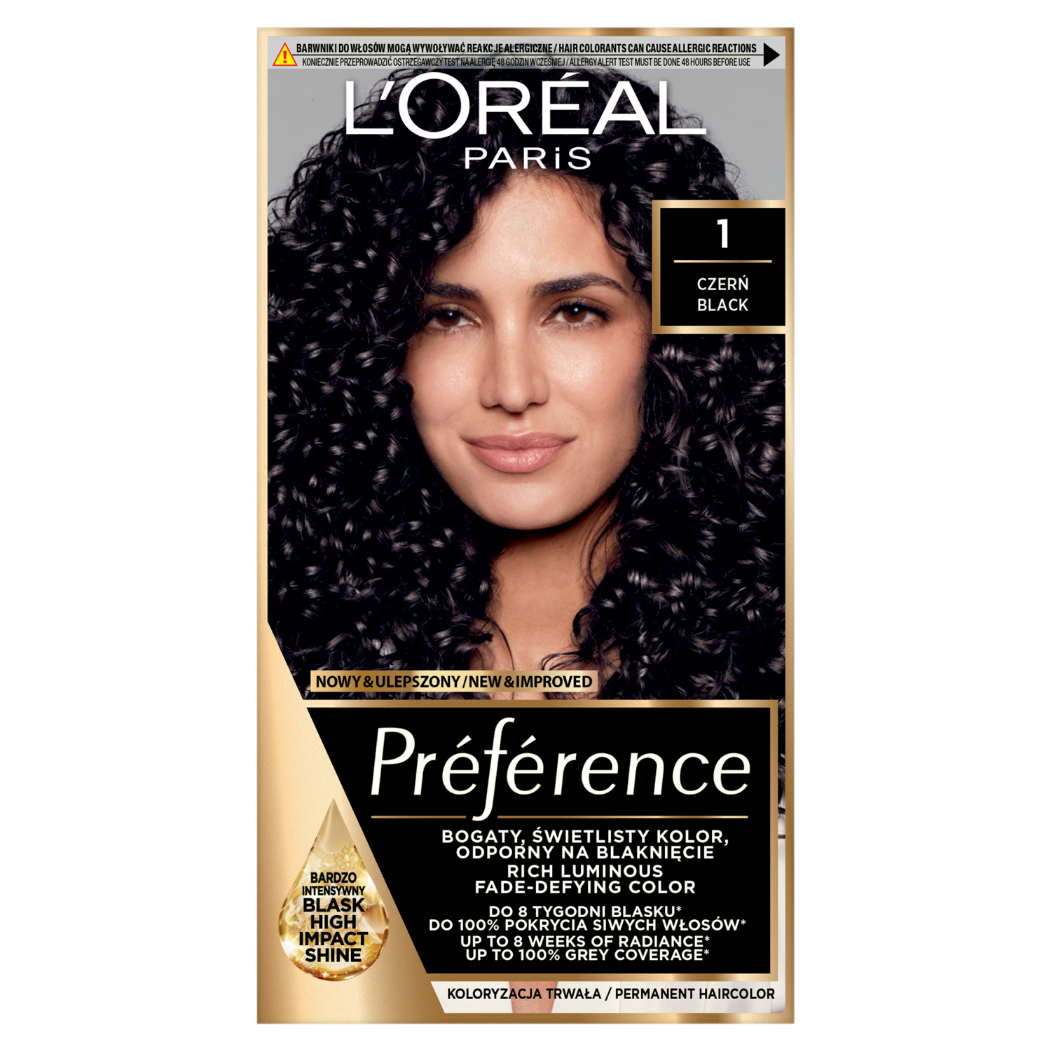 L'Oréal Paris Récital Préférence farba do włosów 1 czerń, 1 opak.