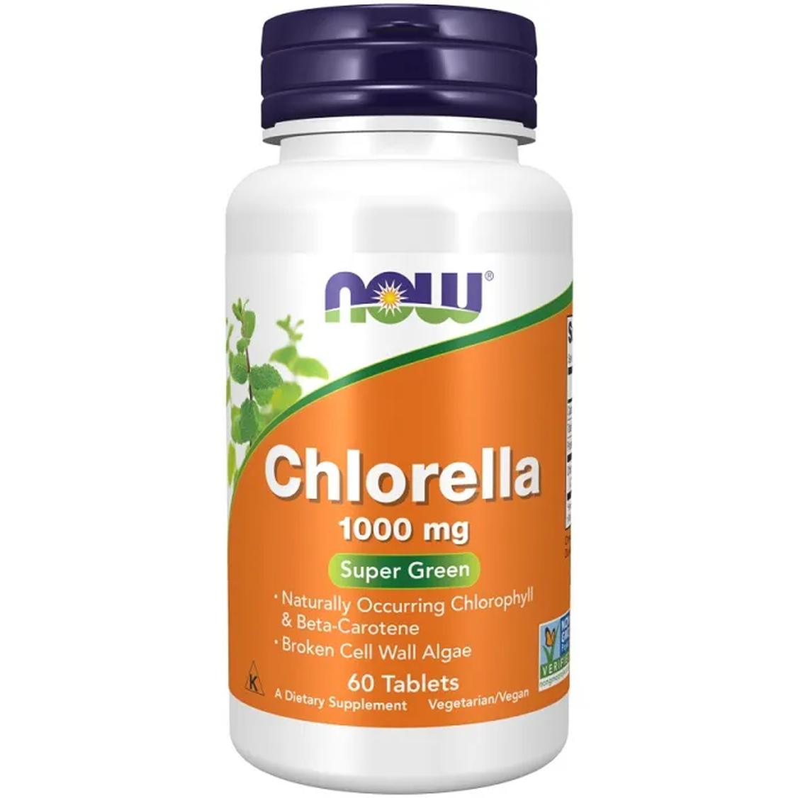 Now Foods suplement diety Chlorella, rozerwane ściany komórkowe, 1000mg, 60 tabl./1 opak.