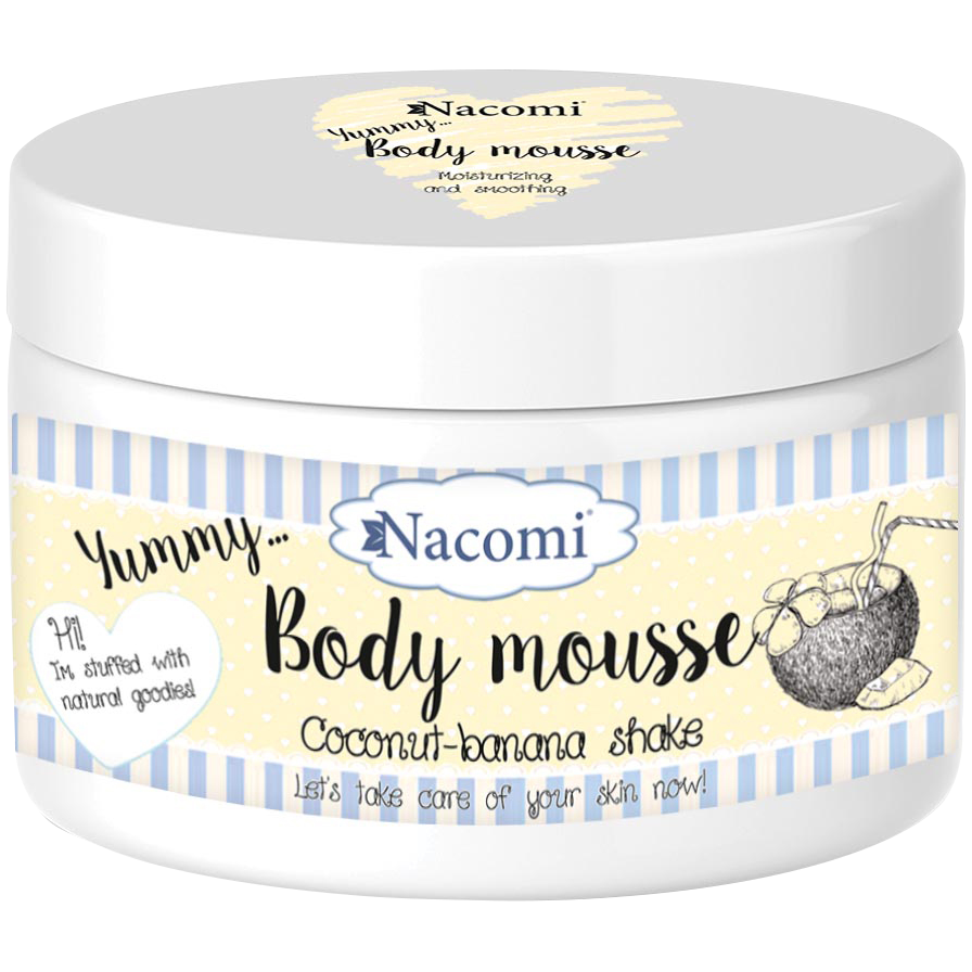 Nacomi Body Mousse mus do ciała o zapachu kokosa i bananowego shake'a, 180 ml