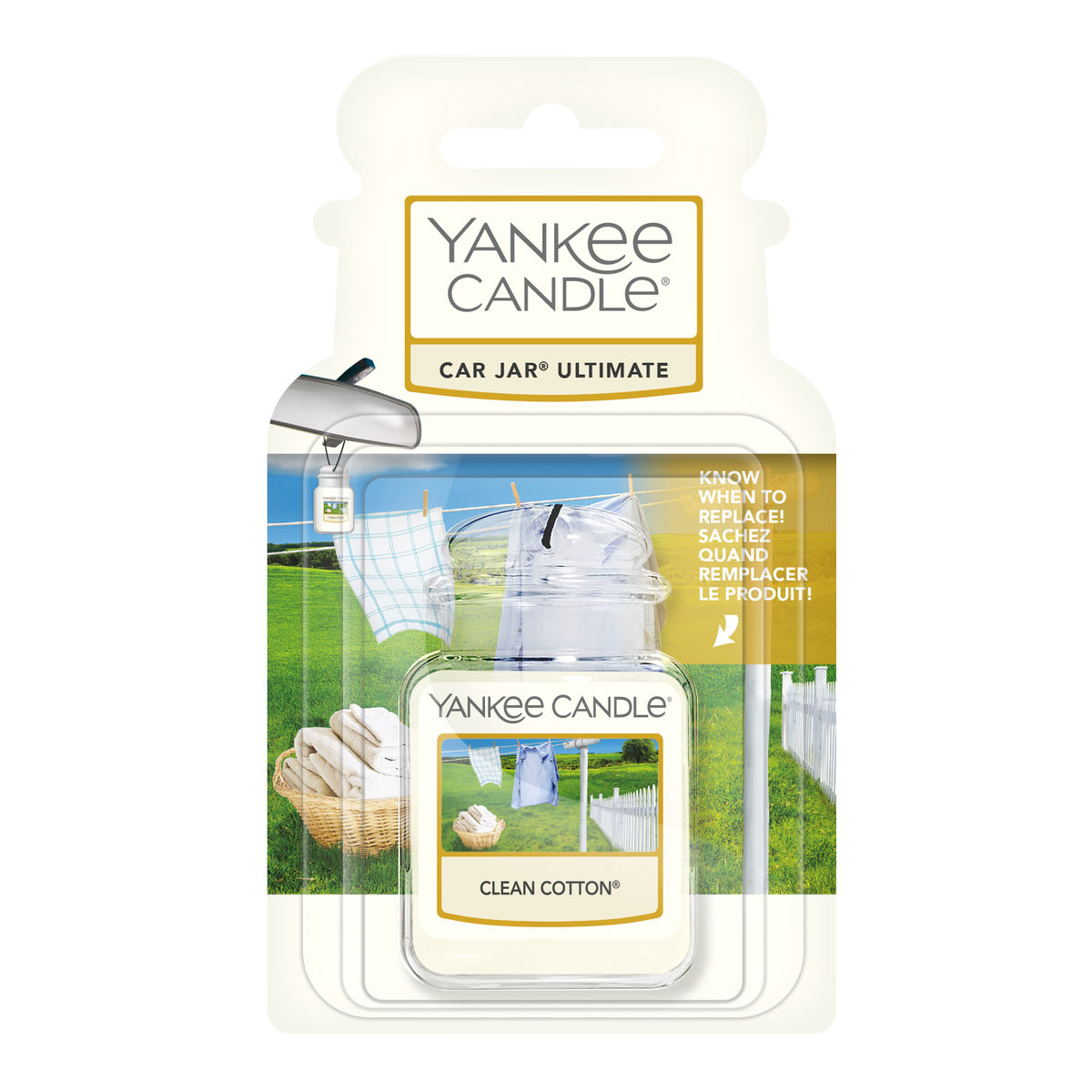 Yankee Candle Clean Cotton zapach samochodowy, 12 g